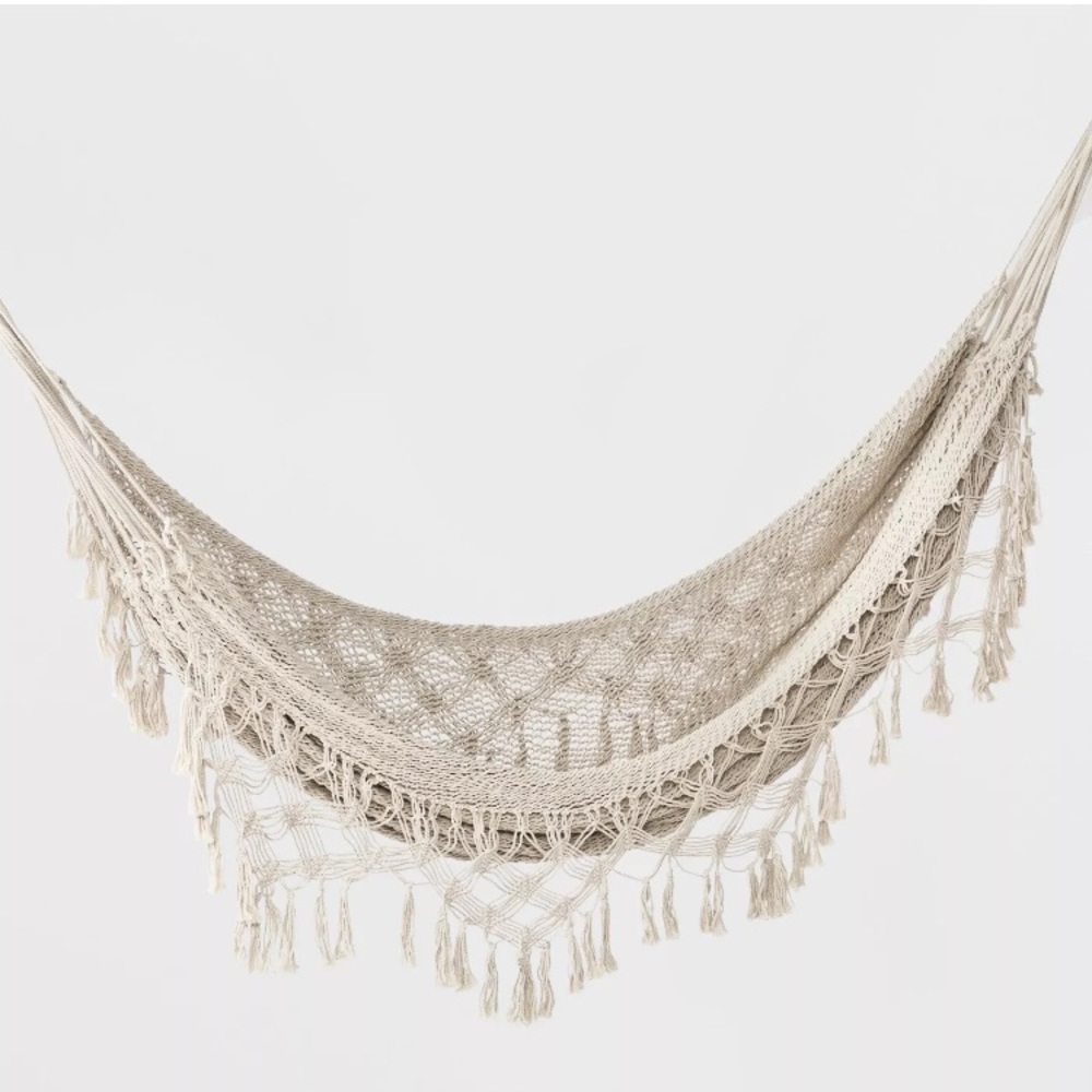 OpalHouse Beige Macrame Hammock - Handwoven